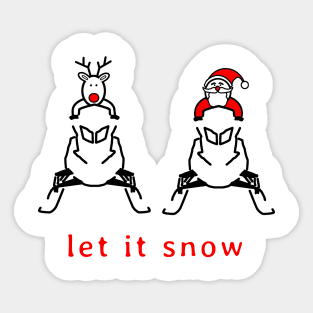 Let it snow mobile Sticker